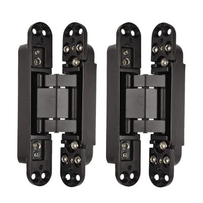 2Pcs 6 Inch Concealed Door Hinges Invisible Hinges Concealed Hinges 180 Degree Swing Hinge 3 Way Adjustable Butt Hinge
