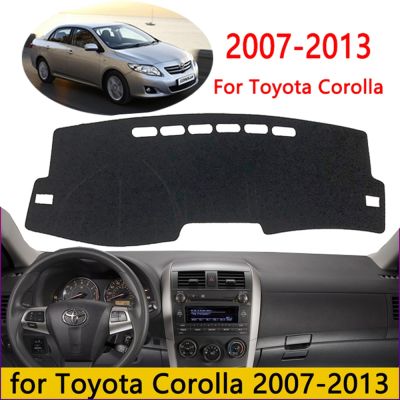 สำหรับ Toyota Corolla 2007 ~ 2013 2014 2018แผ่นติดพรมกันลื่นแต่งรถพรม Stiker Dasbor แผงหน้าปัดม่านบังแดดแผ่นรองรีดรถยนต์