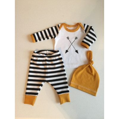 Newborn Baby Girl Boy Clothes Long Sleeve Striped Tops+Pants 3pcs Outfits Set