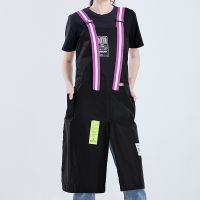 Fashion Korea Thick Nylon Waterproof Apron Coffee Shop Hairdresser Florist Work Clothes Long Slit Adjustable Nail Salon Apron Aprons