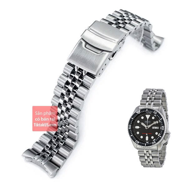 Dây đồng hồ endlink đặc thép không gỉ Jubilee cao cấp cho Seiko SKX007 22mm  Super-J Louis JUB 316L Stainless Steel Watch Band for Seiko SKX007 |  