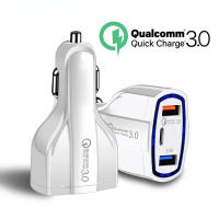 อะแดปเตอร์ Dual Port QC 3.0 Type-C การชาร์จอย่างรวดเร็วการชาร์จอย่างรวดเร็วอัจฉริยะคุณภาพสูงสำหรับรถบรรทุกรถยนต์