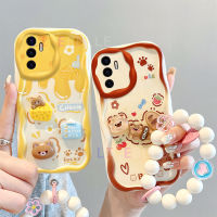 เคส Lifbelle สำหรับ Vivo V23e 4G 5G,พร้อมกรอบลวดลายสายคล้องมือดอกไม้3D ครีมกระต่ายเคสโทรศัพท์แบบนิ่มเคสด้านหลังซิลิโคนสาวน่ารักการ์ตูน