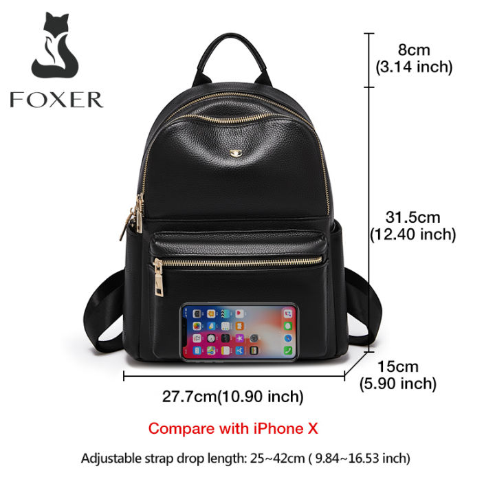 foxer-ใหม่หนังกระเป๋านักเรียนเรียบง่ายความบันเทิงขนาดใหญ่สุภาพสตรีกระเป๋าสะพายเดินทางคุณภาพสูงสุภาพสตรีสุภาพสตรีกระเป๋าสะพายไหล่