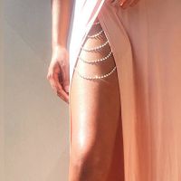 Party Glitter Rhinestone Leg Accessory Bohemian Body Jewelry Silver Color Thigh Chain Sexy Leg Chain for Women Gift Nightclub