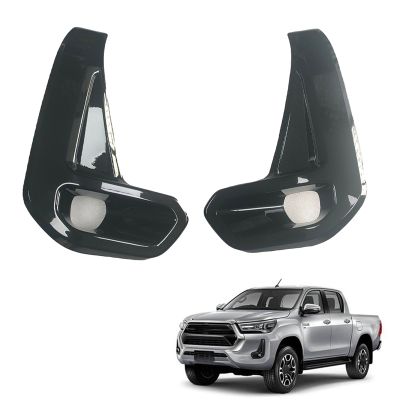 1Pair Fog Light Cover Car Fog Light Cover Lamp Hoods Housing Cover Replacement for Toyota Hilux Revo 2020 2021