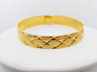 Pretty 22K 23K 24K Thai Baht Yellow Gold GP Jewelry Bangle Bracelet  5.5 inches