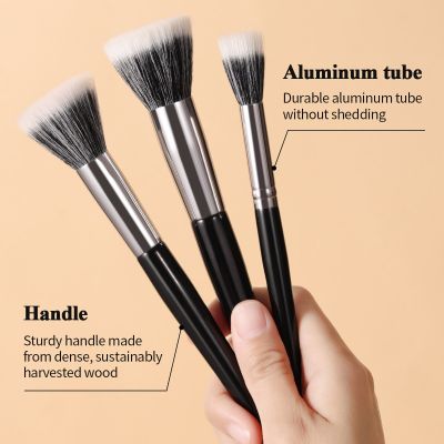 OVW Goat Hair Stippling Highlight Brush Multifunction Blush Loose Powder Makeup Brush maquiagens Large Stippling Brush Makeup Brushes Sets