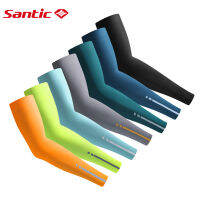 Santic ขี่จักรยานปลอกแขนป้องกันรังสี UV Breathable Running แขนป้องกัน Cuff ชายกีฬากลางแจ้ง Anti-Slip ปลอกแขน W1P087