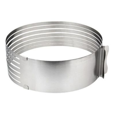 【✔In stock】 RTERT54634 ชุดคิทเครื่องมืออบเค้กแบบวงแหวนแม่พิมพ์ทำเค้กชั้นแหวนวงกลมหดได้มีดตัดเค้กปรับได้สแตนเลสหั่นแม่พิมพ์