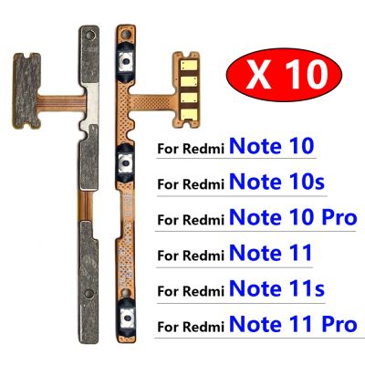 10Pcs Original สําหรับ Xiaomi Redmi Note 10 10s 11 11s Pro 4G 5G ปุ่มปรับระดับเสียงสวิตช์เปิดสวิตช์เปิดปิดปุ่ม Flex Cable อะไหล่ซ่อม