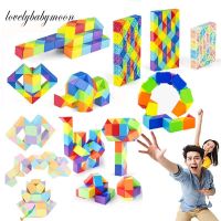 24 and 36 48 60 72 Segments Magic Rule Snake multi-color 3d puzzle fidget gam Fidge Cube Twist Transformable Kid Puzzle Brain Teasers