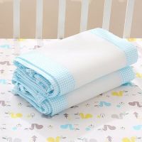 2PcsSet Breathable Summer Baby Bedding Bumper Collision Half Around Baby Bumper Crib Set Cotton Printing Mesh Safety Rails