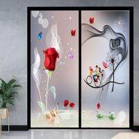 Glass window sticker sliding door matte light anti-peeping glass film privacy invisible sliding door can be customized