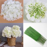 Hydrangea Silk Flowers Heads Pack of 20 Full Hydrangea Flowers Artificial with Stems for Wedding