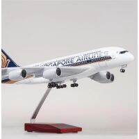 [47cm] โมเดลเครื่องบิน Singapore Airlines Airbus  Airplane Model with LED Light (Touch or Sound Control) Plane