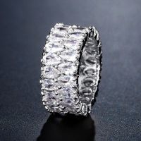 Sparkling Interval Cubic Zirconia Silver Gold Color Paved Rings For Women Teardrop Shape CZ Wedding Engagement Jewelry