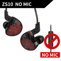 KZ ZS10 Headphones 4BA+1DD Dynamic Armature Earbuds HiFi Bass Headset Noise Cancelling In Ear Monitors hybrid Earphone