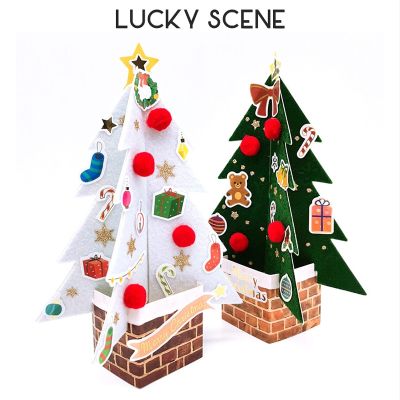 Christmas Blessing Card 3D Christmas Tree DIY Japanese Style Greeting Card Postcards Gifts Card S01458