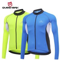 QUESHARK Men Long Sleeve Cycling Jersey MTB Mountain Road Bike Downhill Shirt Top Quick Dry Riding Racing Bicycle Clothes