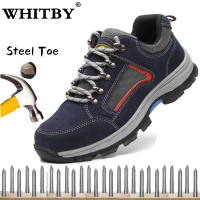 Brand WHITBY Works Shoes For Men Women ใหม่ผู้ชายรองเท้าสลิประบายอากาศในรองเท้าทำงานรองเท้าผ้าใบรองเท้าต่อต้านยอดเยี่ยมเจาะรองเท้านิรภัยเหล็กนิ้วเ