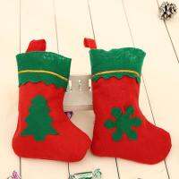 1pc Christmas stocking Christmas tree decorations gift bag mini pendant Gifts socks 14*20cm Socks Tights