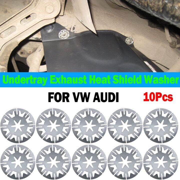 10pc Undertray Exhaust Heat Shield Clips Nut Washers For Vw Volkswagen