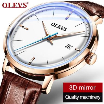 OLEVSนาฬิกาข้อมือผู้ชาย,นาฬิกากลไกอัตโนมัติแบบดั้งเดิมนาฬิกากันน้ำเวอร์ชันเกาหลีเรียบง่ายแบบลำลอง