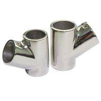 2 Pcs Marine 316 Stainless Steel 3-Way Tee 60 Degree 7/8" Boat Hand Rail Fittings Accessories