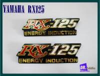 YAMAHA RX-125 Fuel Tank Emblem LH&amp;RH RED&amp;WHITE // #สัญลักษณ์ข้อความ RX-125 ข้างถังน้ำมันซ้าย-ขวา สีแดงขาว สูง 5 cm. ยาว 15 cm.(2ชิ้น)