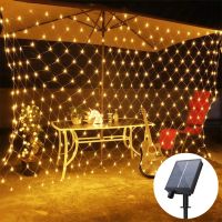 Solar Power Led Net String Lights Street Garlands Christmas Decorations Outdoor New Year Wedding Party Decor Fairy Garden Decor