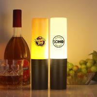 LED Retro Bar Table Lamp Rechargeable Outdoor Dining Table Lamp Desktop Atmosphere Light Night Light Dining Table Atmosphere Light Clear Bar 【SEP】