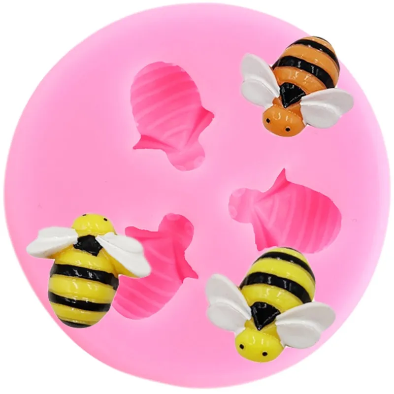 3D Bee Honeycomb Silicone Mold Insect Bumblebee Cupcake Fondant Molds  Chocolate Cake Decorating Tools Kitchen Baking Accessories