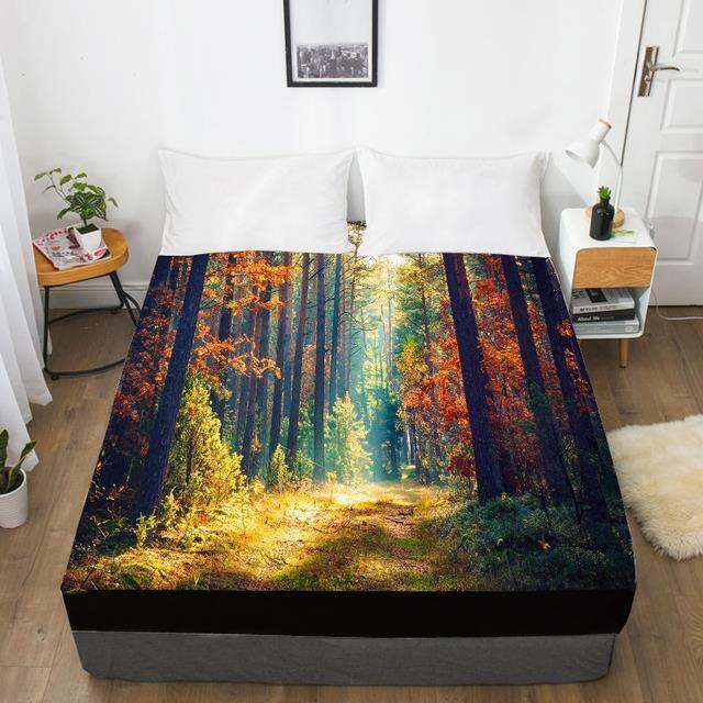 3d-hd-digital-print-custom-bed-sheet-with-elastic180-150-160x200-fitted-sheet-queen-kingmattress-cover-autumn-forest