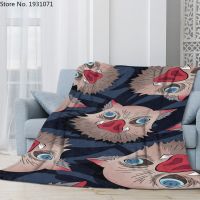 Demon Slayer 3D Flannel Blanket Devils Blade Anime Thin Blanket Flannel Portable Home Travel Office Blanket 03