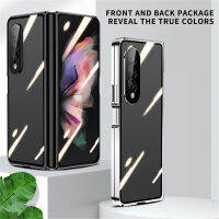 Fashion2023Magnetic Anti Peeping ความเป็นส่วนตัวสำหรับ Samsung Galaxy Z พับ3 5G กรณีหน้าจอกล้องป้องกันกันกระแทกศัพท์ Coque Fundas