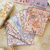 Kawaii Cartoon Girl Character Sticker Retro European Style Lolita Sticker for DIY Decorative Scrapbook Lovely Journal Sticker