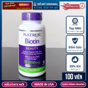 Viên uống Natrol Biotin 10000mcg 100 Viên Hàng Nhập Mỹ Ngăn Rụng Và Kích