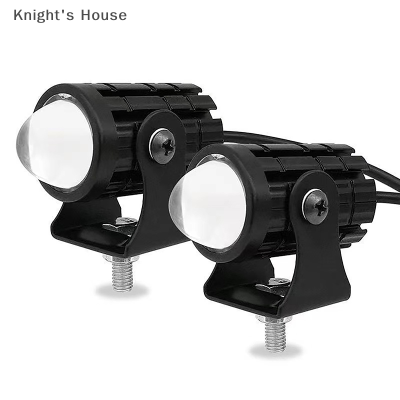 Knights House ไฟหน้ามอเตอร์ไซค์ LED สปอตไลท์เลนส์โปรเจคเตอร์คู่สีสว่างพิเศษไฟขับรถโคมไฟเสริมอุปกรณ์เสริม Moto