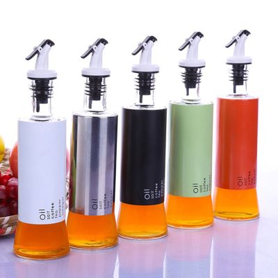 Sauce Dispenser Seasoning Bottle 300ml Glass Vinegar Bar Oil Bottle Storage Kitchen Tools Cooking Wine Container Oil Dispenser