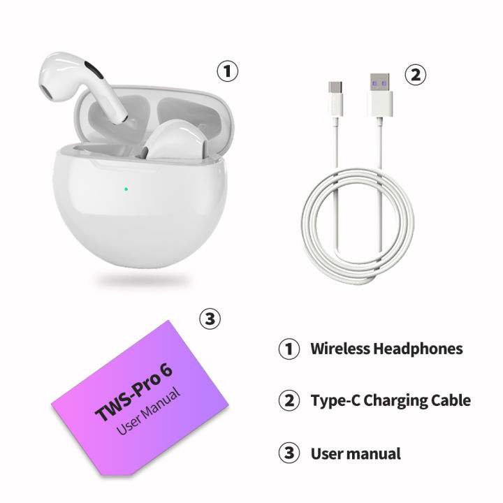 tws-wireless-headphones-bluetooth-earphone-earbuds-bass-headset-air-pro-6-sport-earpiece-with-mic-for-apple-xiaomi