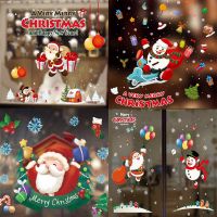 【cw】 CartoonStickersWindow Showcase RemovableClauseDecal Adhesive Pvc New Year Glass MuralDecor