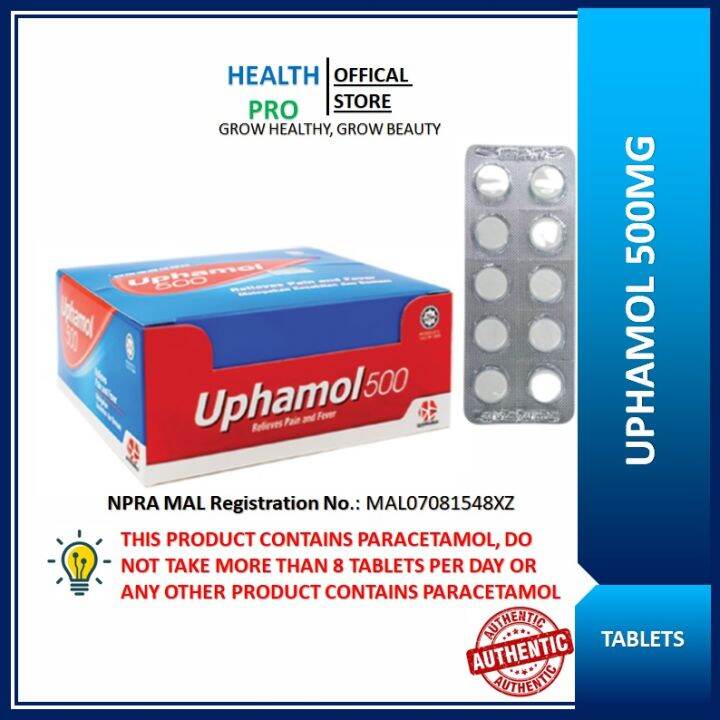 Uphamol 500 (PARACETAMOL 500MG) TABELTS EXPIRY:08/2025 | Lazada