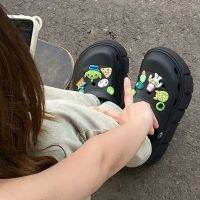 IK Flip Flopsins รองเท้าแตะผู้หญิงอเนกประสงค์สวมใส่ได้รองเท้าในฤดูร้อนที่น่ารักแพลตฟอร์มผู้หญิงแพลตฟอร์มบนเพิ่มความสูงรูรู้สึกกันลื่น6ซม.