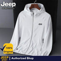 JEEP SPIRIT เสื้อกันลมแจ็คเกตกันน้ำสำหรับผู้ชาย,เสื้อโค้ทแจ็กเก็ตกันแดดกันลมแห้งเร็วสำหรับออกค่ายพักแรม