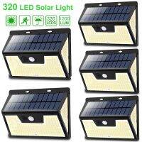 Outdoor Waterproof 320 LED Solar Motion Sensor Lights for Garden Decoration Sunlight Powered Wall Lamp Street Patio Garage Light