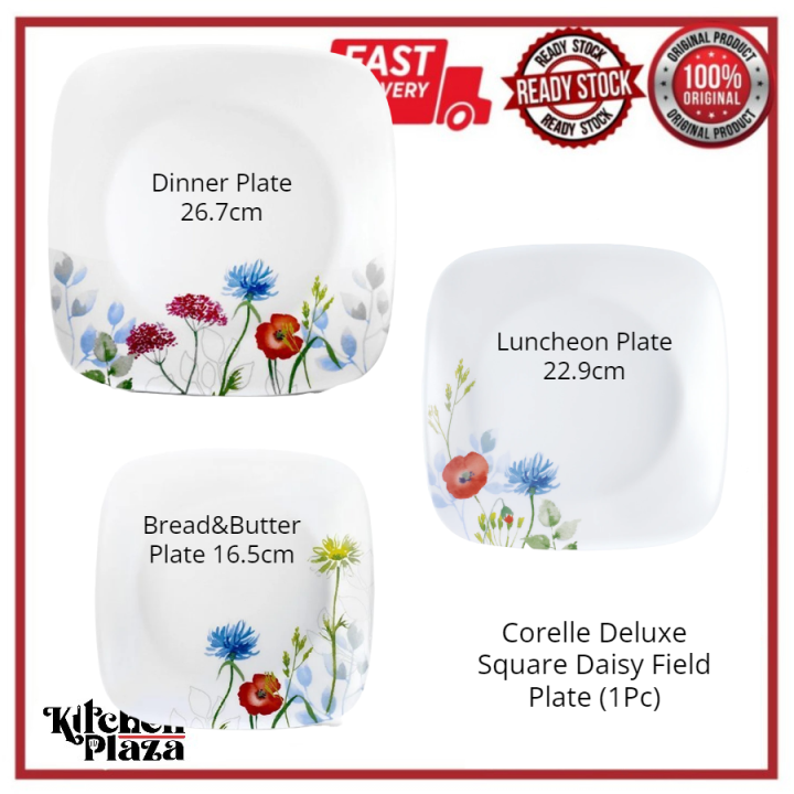 (Loose) CORELLE Deluxe Square Daisy Field Plate (3 Size To Choose ...