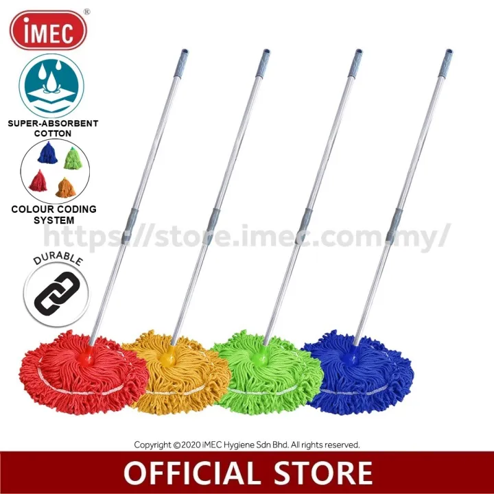 Microfiber Dolly Round Mop with Telescopic Adjustable Handle LoopedEnd