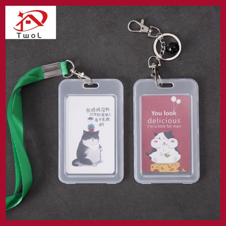 TwoL 1pcs Transparent ID Card Holder IC Card Holder Bus Card Student ID Plastic Cards Cover Card