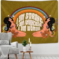 Retro Era Girls Tapestry Wall Hanging Bohemian Psychedelic Witchcraft Dormitory Room Decor Background Cloth